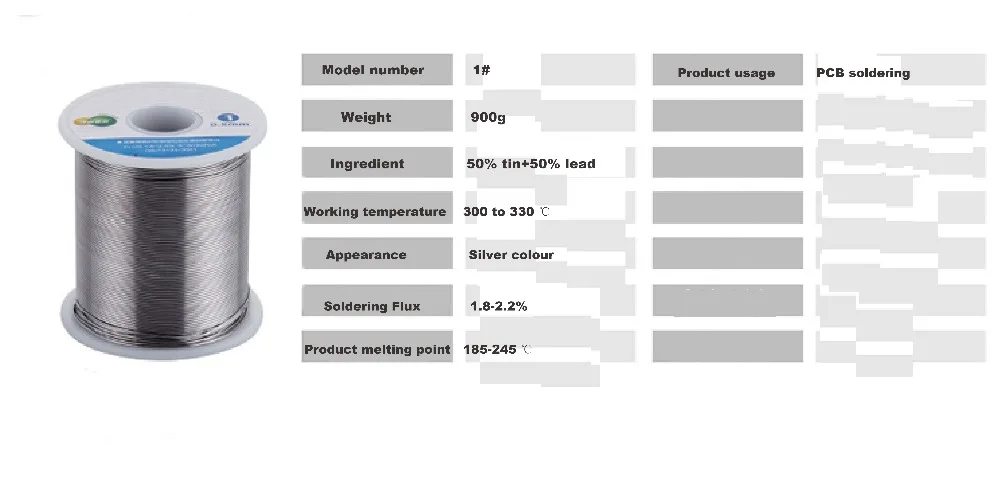 0,8 мм, 1,0 мм, 1,2 мм, 1,5 мм, 2,0 мм, 2,3 мм гибкий 1,8-2.2% Олово Lead расплава канифоль ядро припоя 900 г 50% олово + 50% свинец