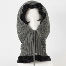 Теплые зимние женские шапки с защитой от ушей, Шапка-бини для взрослых, однотонные, серые, зимние, мужские, женские шапки унисекс, шарф, лыжная маска