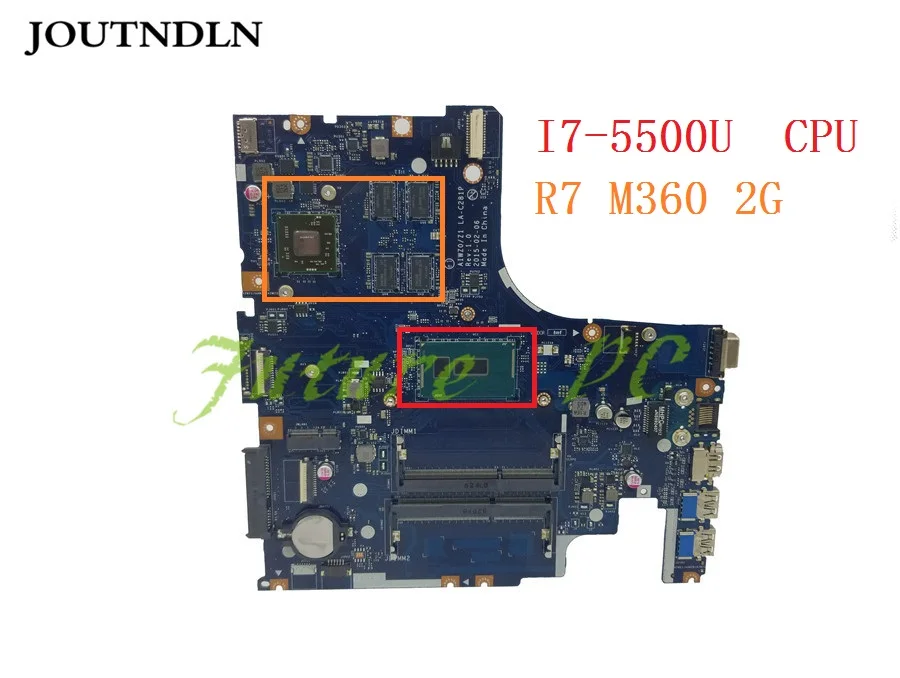 JOUTNDLN FOR Lenovo Z51-70 Laptop Motherboard 5B20J23587 AIWZ0/Z1 LA-C281P SR23W DDR3L W/ I7-5500U and R7 M360 2G GPU Test work |