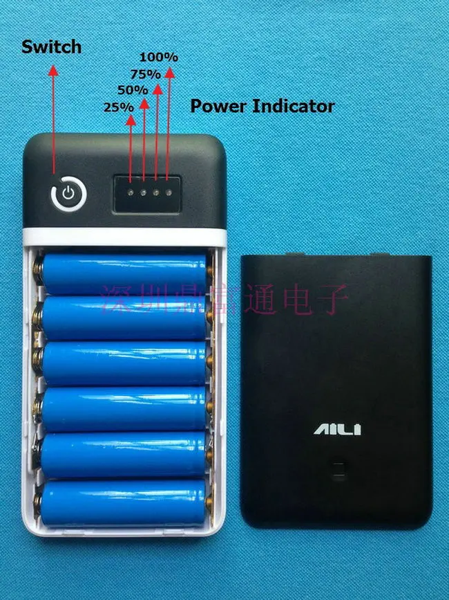 DIY 3.7V 5V 6V 9V 12V Power Bank BOX backup power output DC 5.5*2.5*10 ...