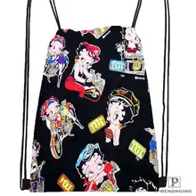 Custom BETTY-BOOP-STANDARD Drawstring Backpack Bag Cute Daypack Kids Satchel (Black Back) 31x40cm#2018612-01-24