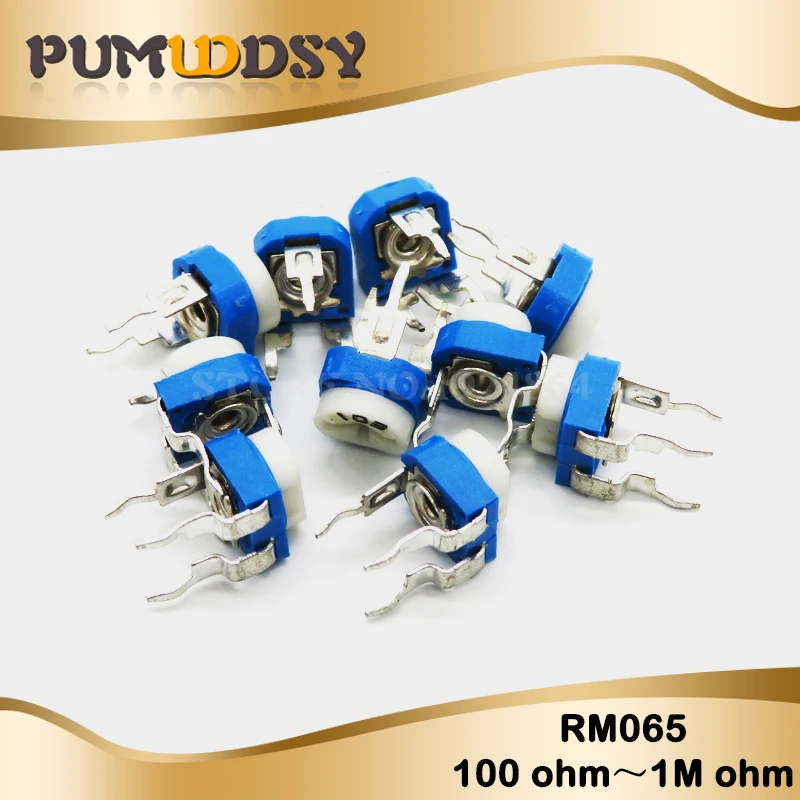 

20pcs RM065 RM-065 100 200 500 1K 2K 5K 10K 20K 50K 100K 200K 500K 1M ohm Trimpot Trimmer Potentiometer variable resistor
