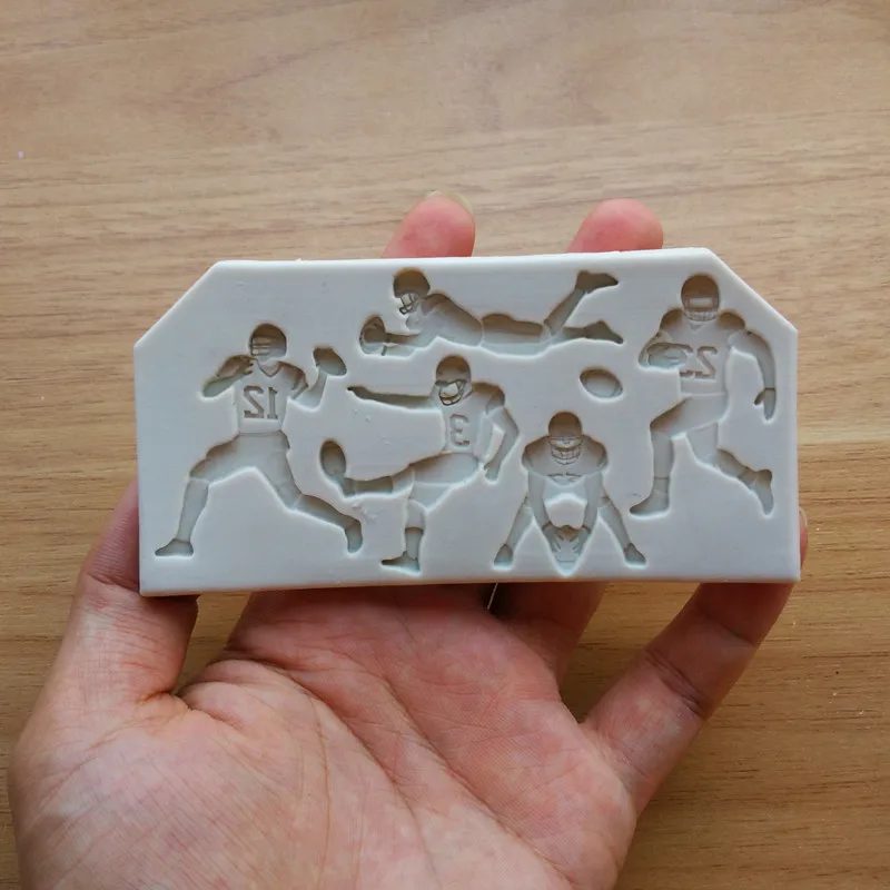 Sport Theme Rugby Silicone mold fondant mold cake decorating tools