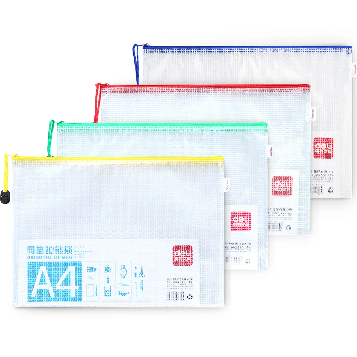 Bolsa de Artigos de Papelaria do Estudante Bolsa de Documentos Atacado Grade Pvc Zip Deli5654 Frete Grátis 50 Pcs a4 10 Material escolar e de escritório