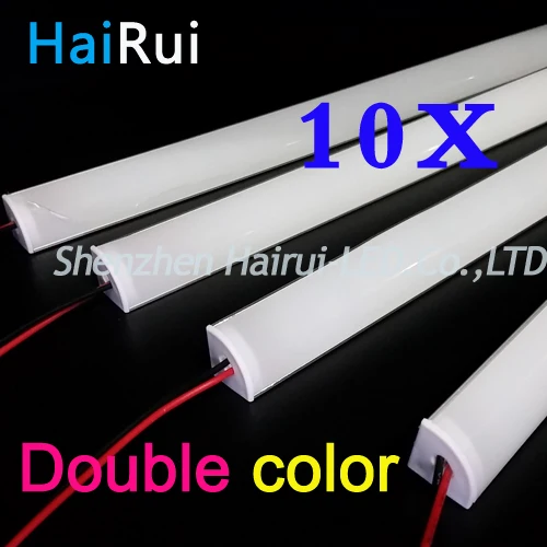 10pcs NEW 50CM DC12V 72smds double color double low led strip High bright led rigid strip