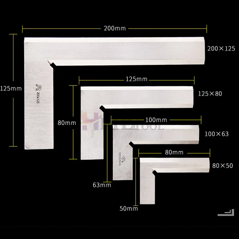 1 шт. нержавеющая сталь 200x125 мм с лезвием под углом 90 градусов, квадратная линейка, l-образный инструмент для измерения лезвия 90 градусов