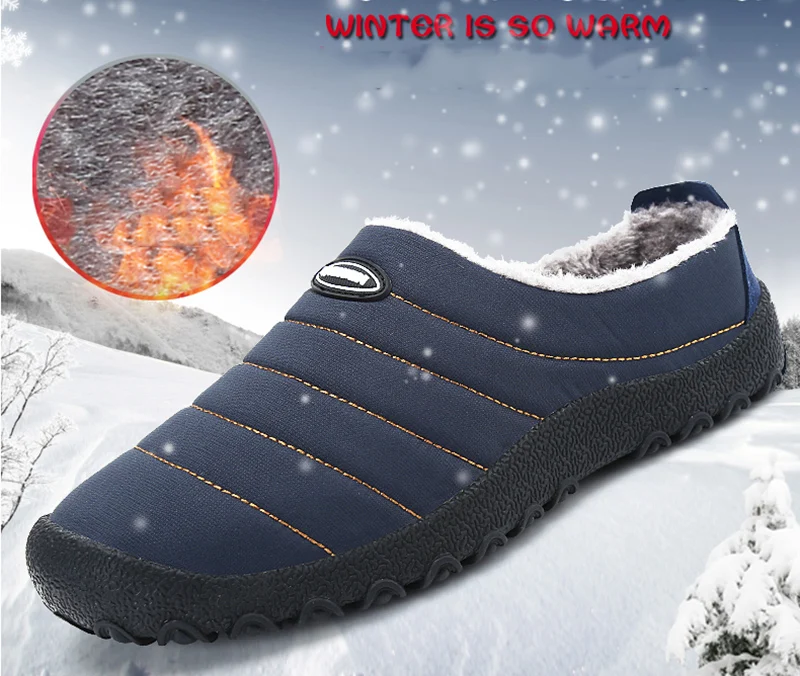 Рождественская Зимняя мужская обувь; теплые плюшевые домашние тапочки; мужские Вьетнамки; домашние тапочки; Водонепроницаемая Уличная обувь; zapatos de hombre
