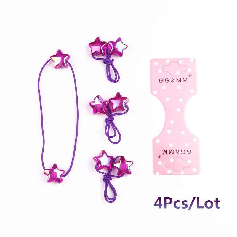 

4Pcs/Lot children Girl hair ornaments Hair jewelry colorful Hair rabbit bows round ball hair rope cartoon head band kid headwear