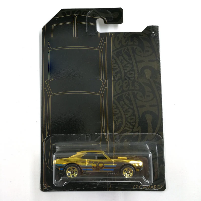 Hot Wheels автомобиль 67 CAMARO Черное золото 50-летие коллектор издание металл литья под давлением модель автомобиля детские игрушки подарок - Цвет: 67 Camaro(FVJ36)