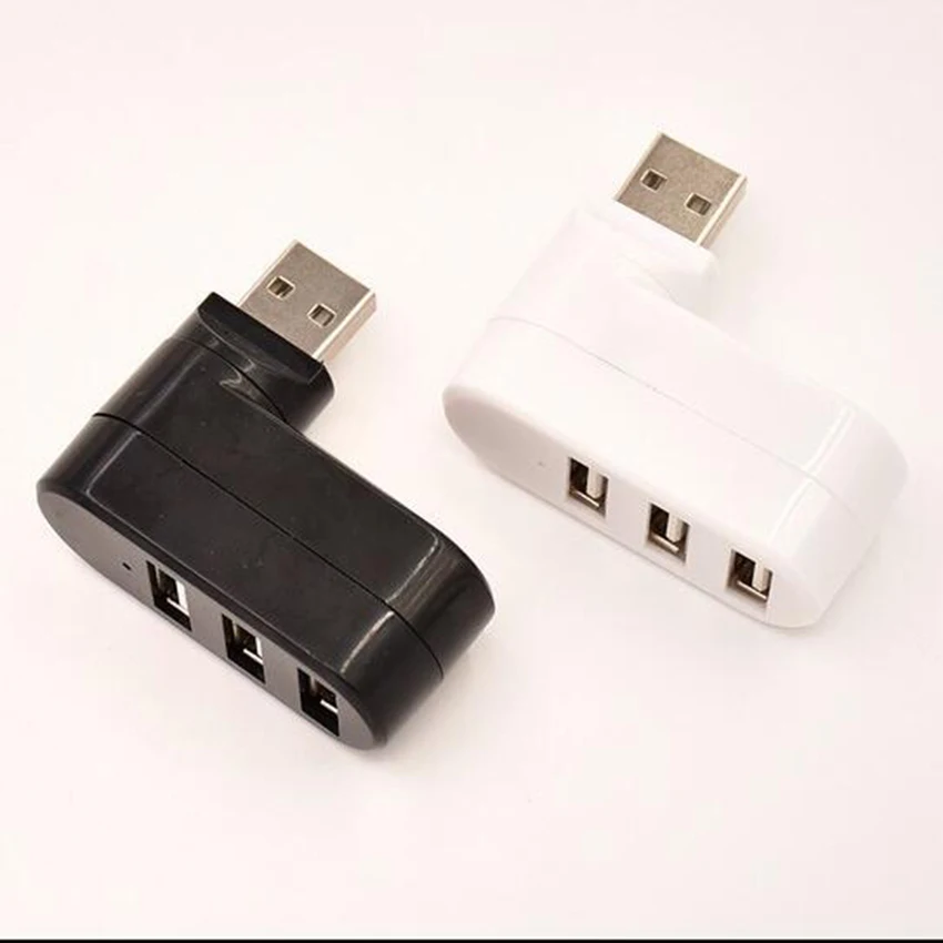 Zerosky Rotatable High Speed 3 Ports USB HUB 2.0 USB Splitter Adapter For Notebook/Tablet Computer PC Peripherals