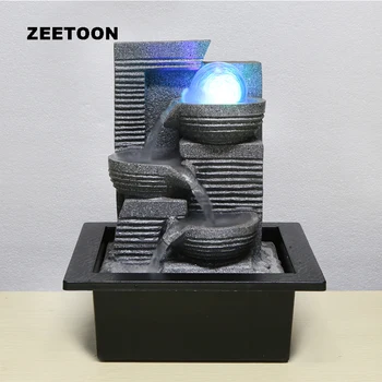 

110-220V Europe Style Mini Water Fountain Air Humidifier Feng Shui Home Ornaments Living Crystal ball Lucky Desktop LED Atomizer