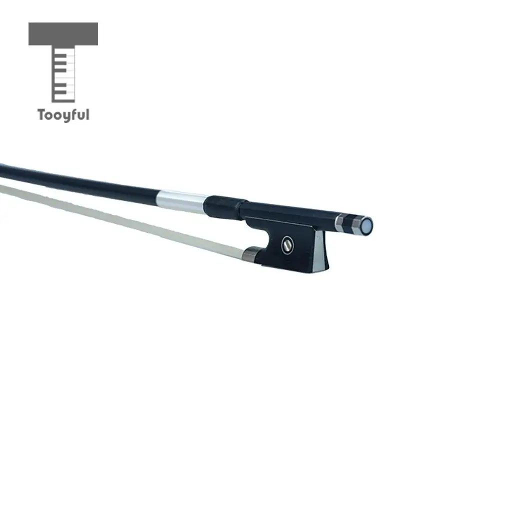Black Carbon Fiber Violin Bow for 4/4 3/4 1/2 1/4 1/8 Violin Faddle #5