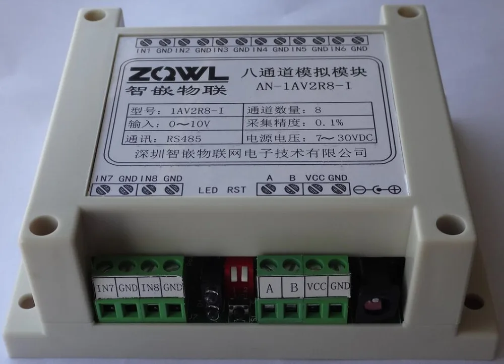 8-канальный аналоговый модуль сбора/0 ~ 10 В/Точность 0.1%/RS485/Modbus RTU | Обустройство