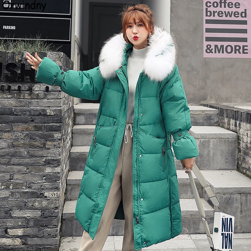 

Orwindny Winter Coat Women 2019 New Large Fur Collar Winter Parkas Female Thick Warm Clothing X-Long Wadded Jacket Outwear