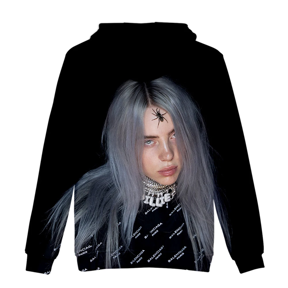 Новая Толстовка уличная billie eilish модная Толстовка мужская/wo Мужская толстовка модная певица хип-хоп унисекс толстовка с принтом Топ