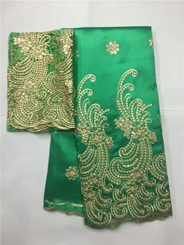 

George Lace Fabric With Net Lace sequins African Nigerian Embroidered Guipure Cotton George Material Indian Women Dress Laces