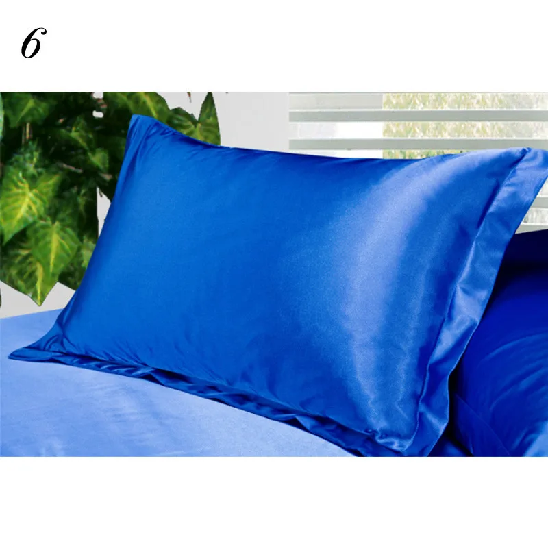 1 шт. чистый под шелк атлас наволочка одна подушка, разные цвета, Ретро стиль, 48*74 см