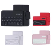 Stylish Detachable Tablet Keyboard Wireless Bluetooth Keyboard with Leather Case Holder Stand for Samsung Galaxy Tab S3 T820