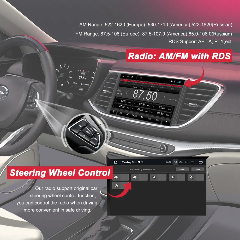 Discount Bonroad 7" Android 8.1.0 Car multimedia player For FORD/Mondeo/S-MAX/C-MAX/Galaxy/FOCUS Car Video Player GPS Navigation (No DVD) 2