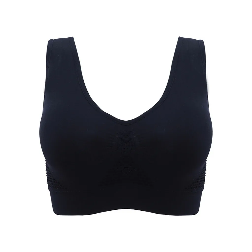 

New design Plus Size Solid Seamless Bra Comfortable Air Permeable Cooling Summer Sport Wireless Bra