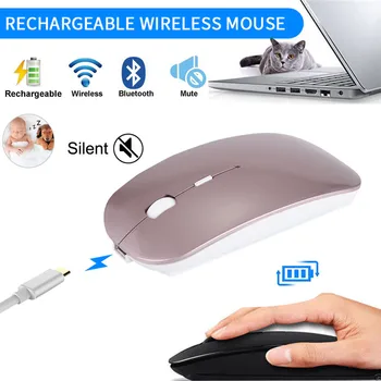 

Wireless Mouse for PC Laptop Android Tablet 4 Bottons Slim Silent Mate Rechargeable Bluetooth Wireless Mouse Mice l929#2