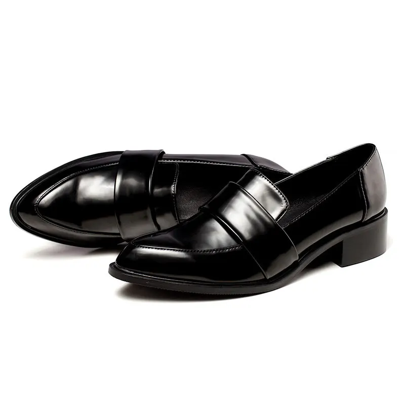 Туфли-оксфорды; женские повседневные лоферы; однотонные кожаные туфли на низком каблуке; цвет черный, белый; летние модные лоферы; удобная женская обувь для отдыха