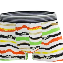 Шелковое нижнее белье для мужчин, милый мультяшный принт, мужские боксеры, удобные трусики, мягкие дышащие мужские трусы,, модные