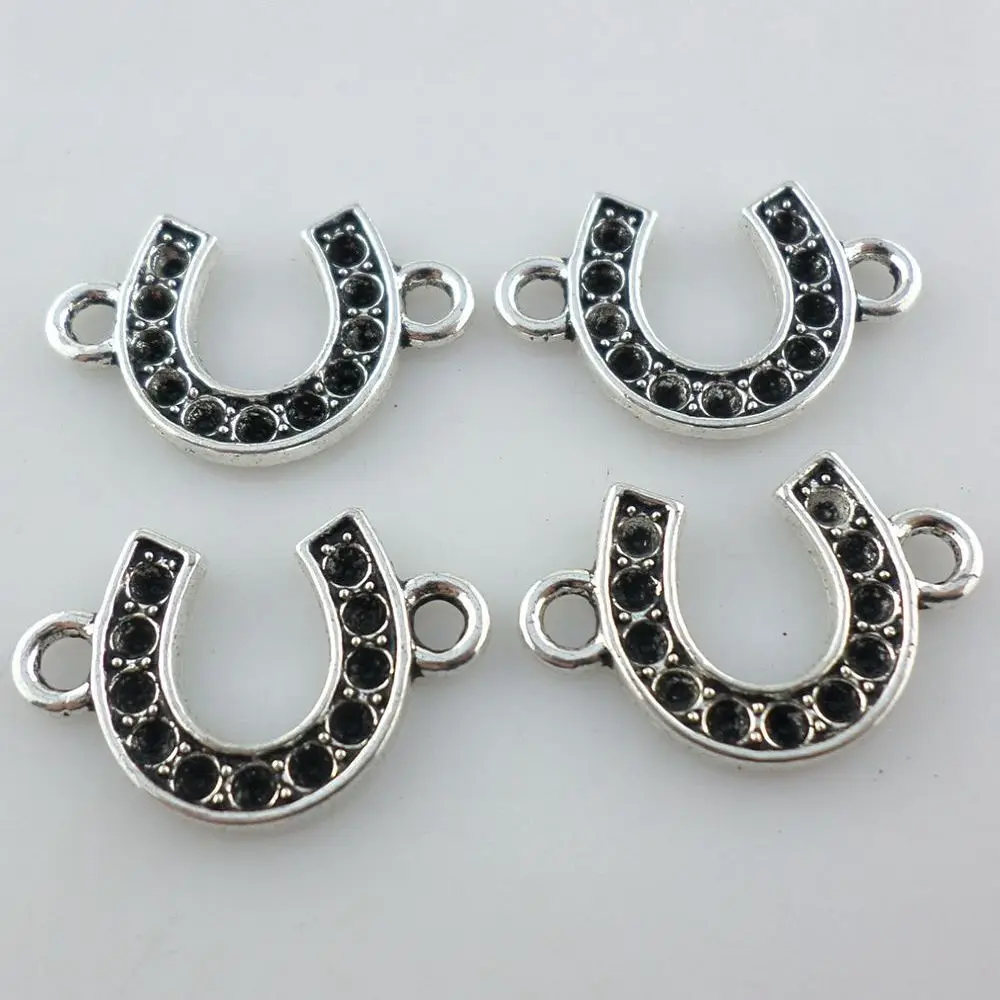 Wholesale 100pcs Tibetan Silver U shaped Horseshoe Connectors Charms