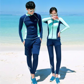 

Sbart 3 Pieces Set Rash Guards Women Men Swimsuits Set Long Sleeves Surfing Swimming Sailing Outfits Swimwear 2018 DCO