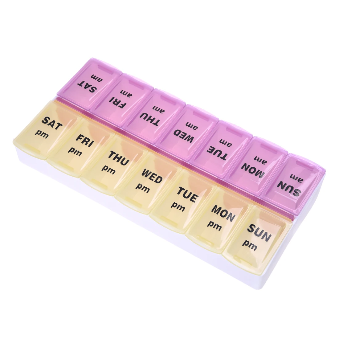 7 Day 14 Slots Pill Storage Box Weekly Medicine Organizer AM PM Detach 7 day 14 slots pill storage box weekly medicine organizer am pm detach