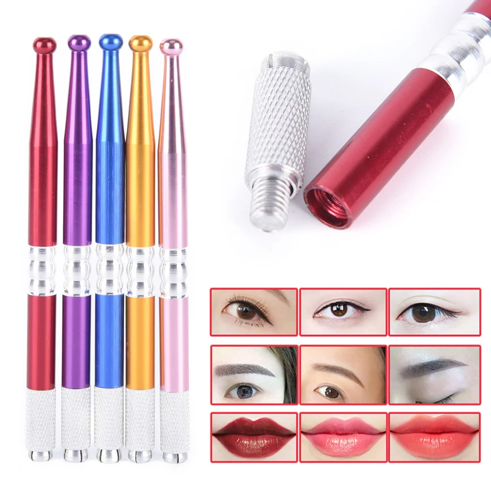 

1PCS Professional Makeup Crystal Acrylic Manual Tattoo Pen Microblading Permanent Eyebrow Tools 5 Colors