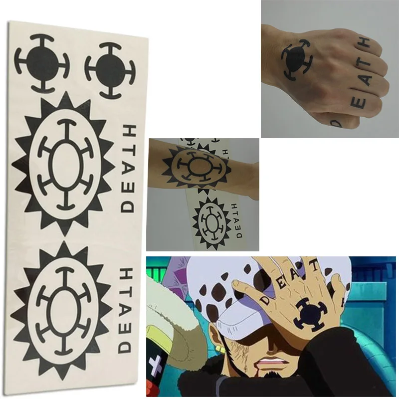 Anime Hatsune D.VA Sasuke Luka Zombie Scar Cosplay Tattoo Trafalgar Law Nami Sticker Gaara Sasuke Fairy Tail Tattoo