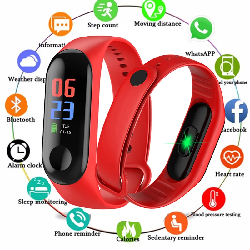 

M3 Smart Band Wristband Health Heart rate/Blood/Pressure/Heart Rate Monitor/Pedometer Sports Bracelet for Men Women Smart Band