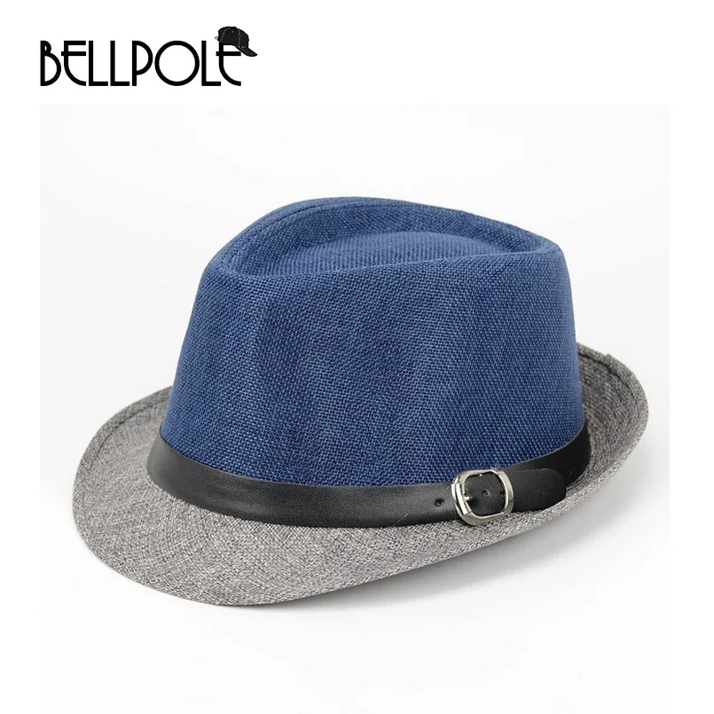 BELLPOLE Men Floppy Straw Hats Vintage Beach Panama Fedoras Hats