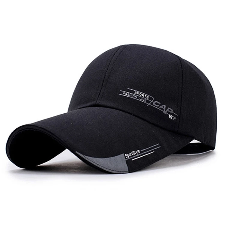Модная Спортивная Кепка мужская шляпа для рыбы уличная мода бейсбольная кепка Кепка Солнцезащитная - Цвет: black