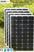 Solarparts 4x 100W Monocrystalline Solar Module by mono solar cell factory cheap selling 12V solar panel for RV/Marine/Boat use.
