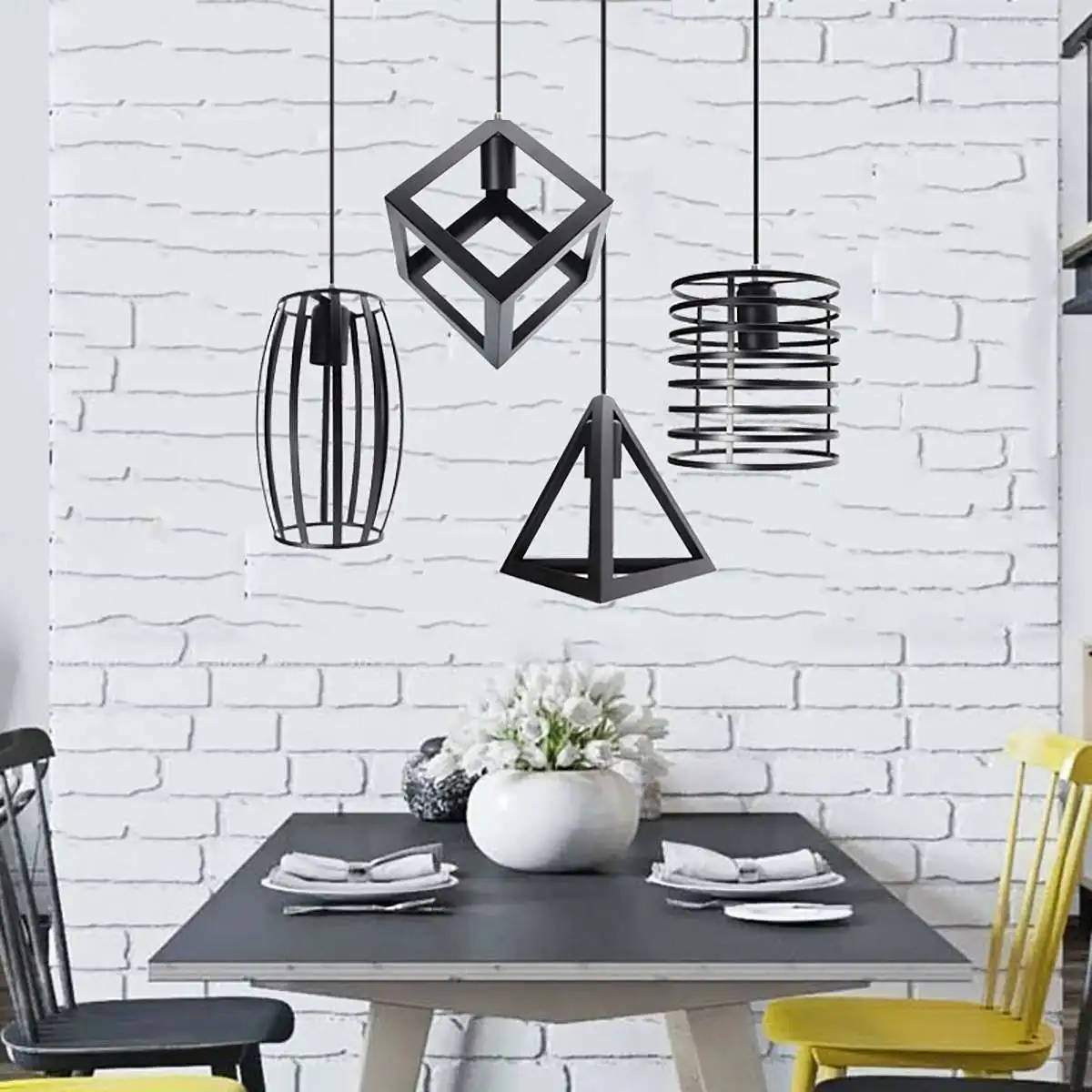 

Industrial E27 Industrial Vintage Chandelier Pendant Kitchen Bar Fixture Lamp