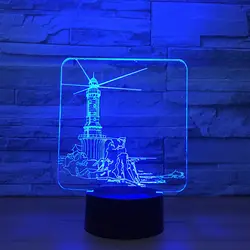 Маяк модель светодиодный 3D ночник 7 цветов изменить настроение лампа USB 3D иллюзия Настольная лампа для дома декоративные, как малыш