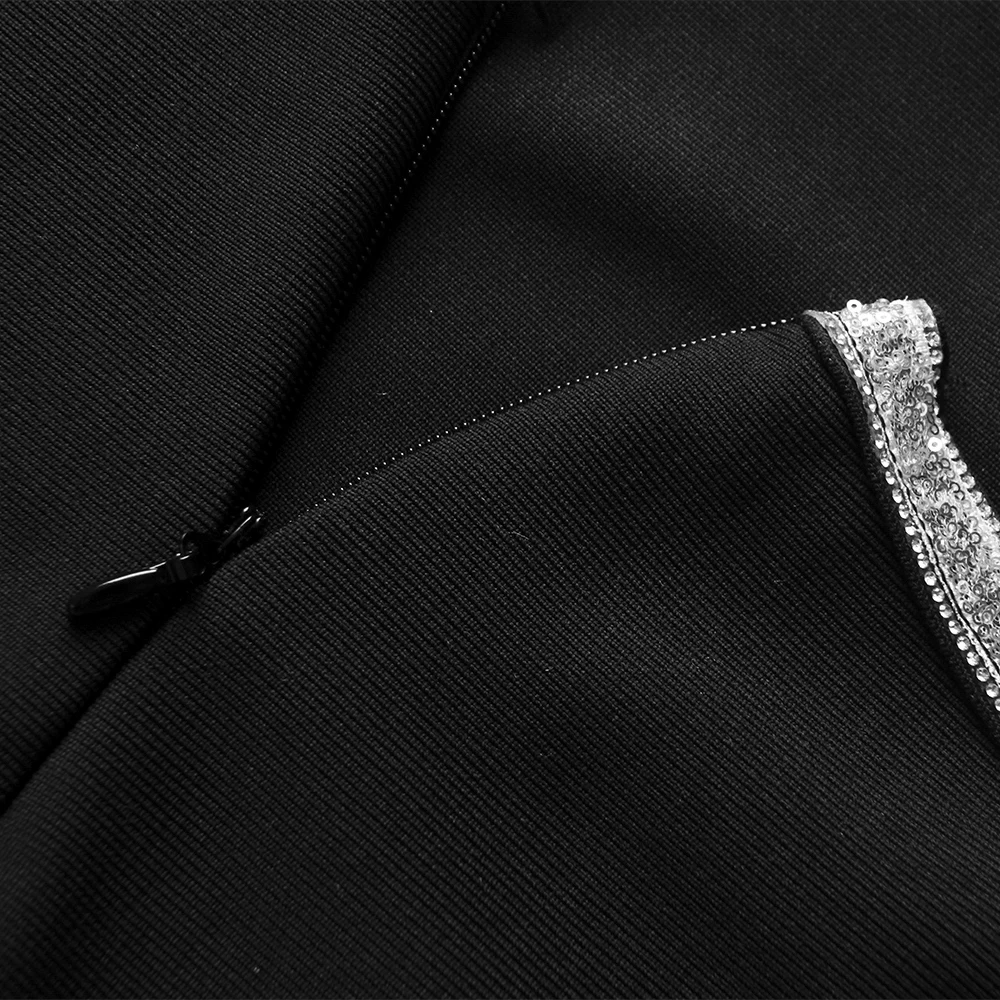 Летнее платье Для женщин сексуальные модные сапоги с блестками черного цвета Бандажное платье Элегантное мини Клубные вечерние платье Vestido