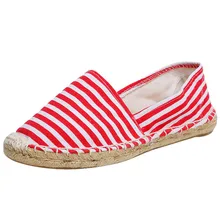 CHAMSGEND/женские простые тонкие туфли в рыбацком стиле; обувь на плоской подошве из пеньковой веревки; Тканевая обувь из соломы; легкая модная прогулочная обувь