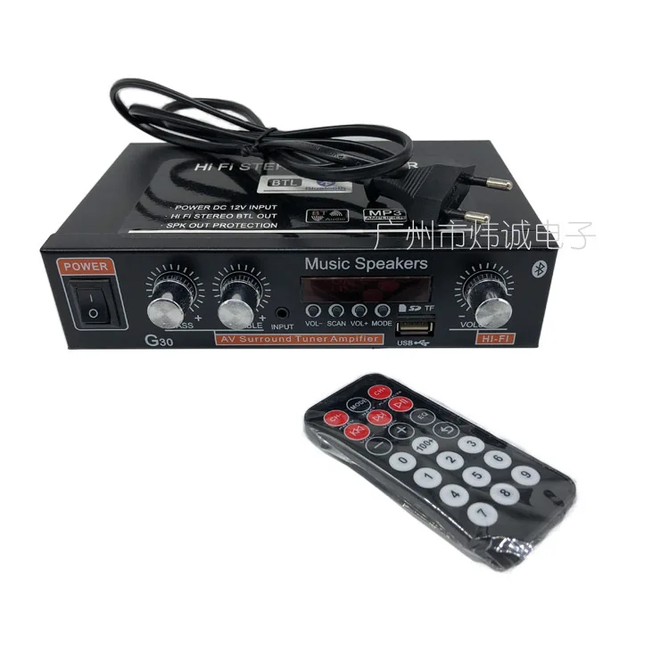 

AC 220V 12V Car Amplifier Hi-Fi 2.0 Channel Stereo Audio Bluetooth Amplifiers FM Radio TF Card U Disk Player amplificador audio