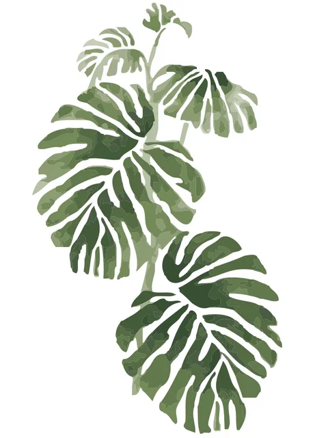 Coloring By Numbers Diy Oil Painting Picture Hand Wall Art Canvas Coloring By Numbers Diy Oil Painting Picture Hand Wall Art Canvas Paint Home Decor Green Leaf Plant Simply For Living Room Gift