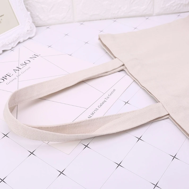 THINKTHENDO DIY bolso de totalizador de la lona para mujer tela de compras bolsas de hombro en blanco regalo hecho a mano bolsos THINKTHENDO DIY bolso de totalizador de la lona para mujer tela de compras bolsas de hombro en blanco regalo hecho a mano bolsos