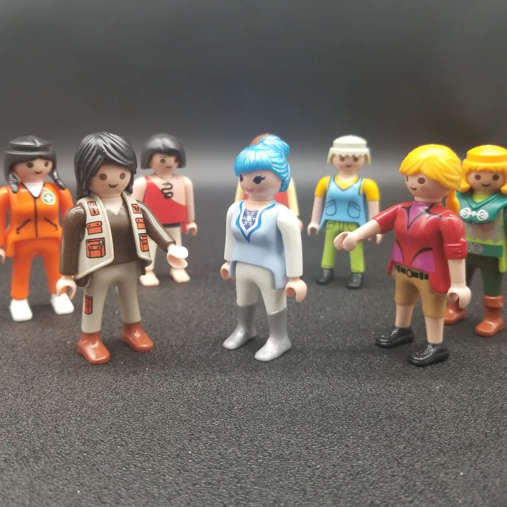

8 Styles 7cm Playmobil Cute Girl Action Figures Doctors Warrior DIY Model Doll Role Play Toy Gift for Kids X141