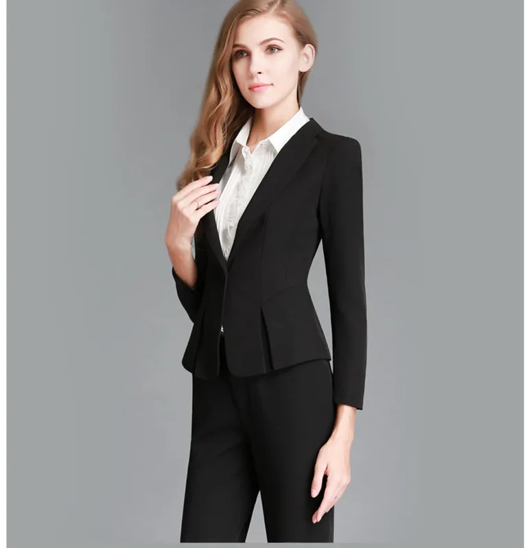 Autumn Winter Fashion Women suits Custom made Black Tops Sets Elegant Female Business suit Autumn Winter Fashion Women suits Custom made Black Tops Sets Elegant Female Business suit