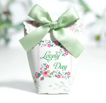 

100Pcs Creative Lovely Day Gift Bag Wedding Favors Candy Boxes Bomboniera Sachet Party Supplies Gift Box Souvenirs Chocolate Box