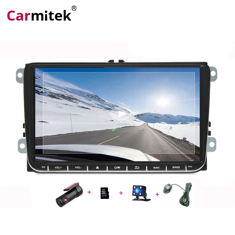 Discount 9 inch Touch Screen 2din Car Multimedia For VW Golf Polo Jetta Passat Tiguan with 4G SIM GPS Bluetooth Radio USB Canbus 2GB 32GB 5