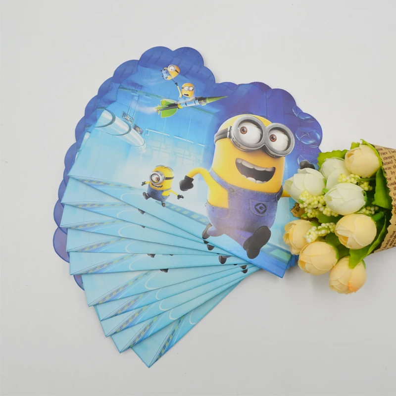 

10pcs/lot Cartoon Minions Party Supplies Invitation Card Children's Birthday Party Decorations Kids Festival Supplies