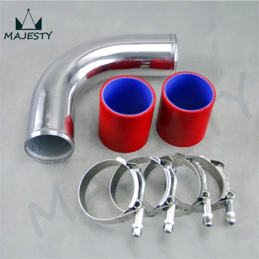 90 degree 57mm 2.25" Aluminum Turbo Intercooler Pipe Piping+silicon