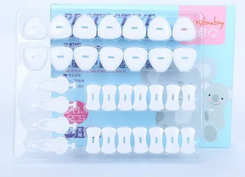 

DHL 200set Baby (28 Plugs+4 Buttons) Socket Plug Cover Protection 2/3Hole Plug Protector for Child Protect